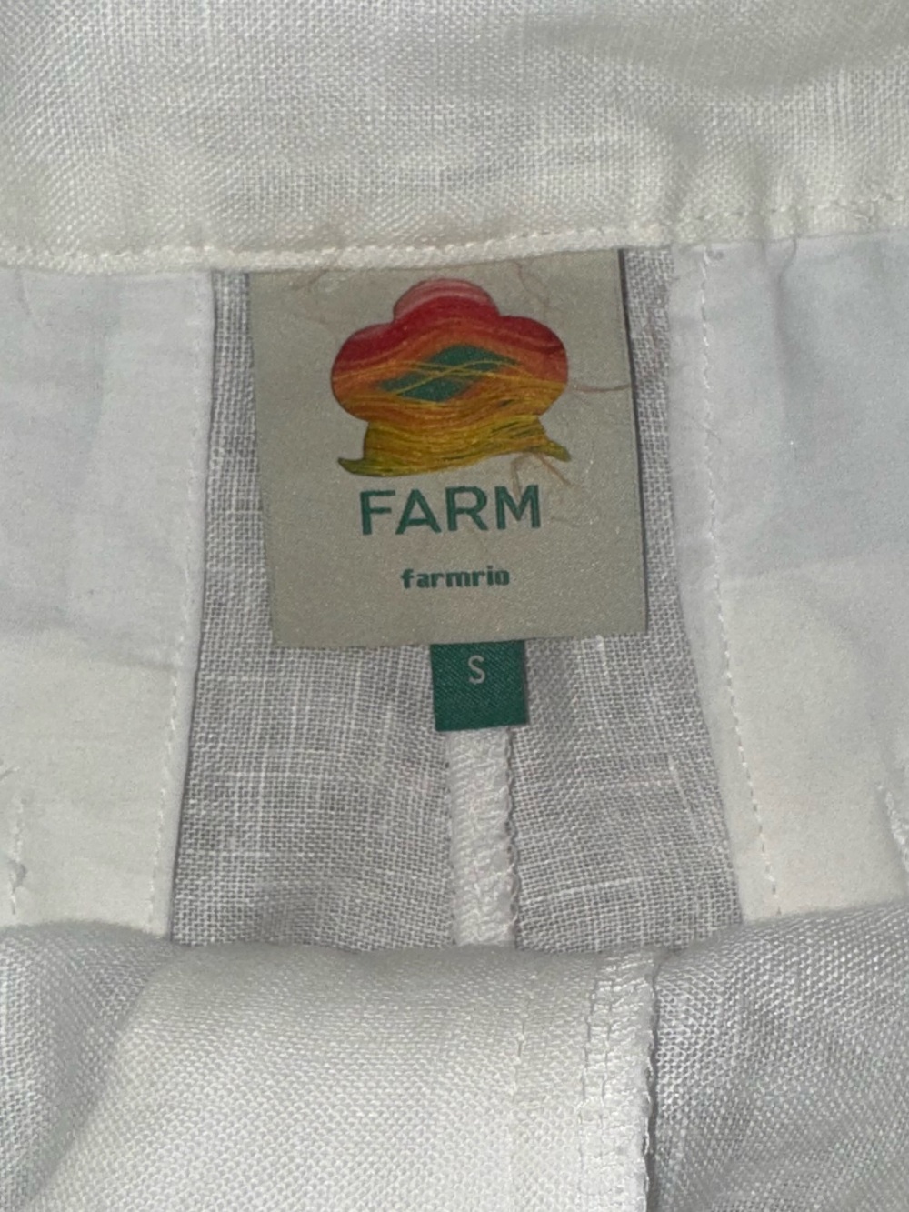 FARM Rio White High-Waist Embroidered Strawberry Scalloped Shorts - Picture 5 of 5